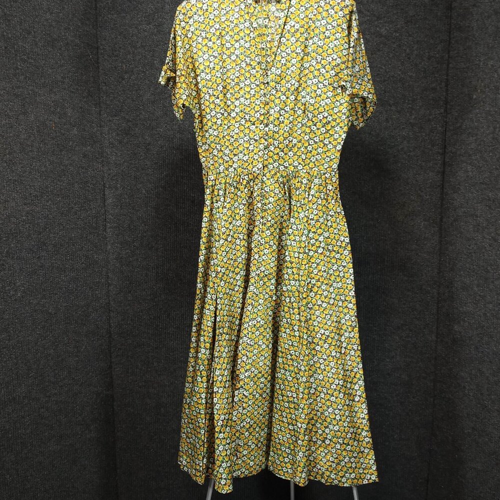 1950's Vintage Purple and Yellow Floral Taffeta Circle Dress by Jonathan Logan